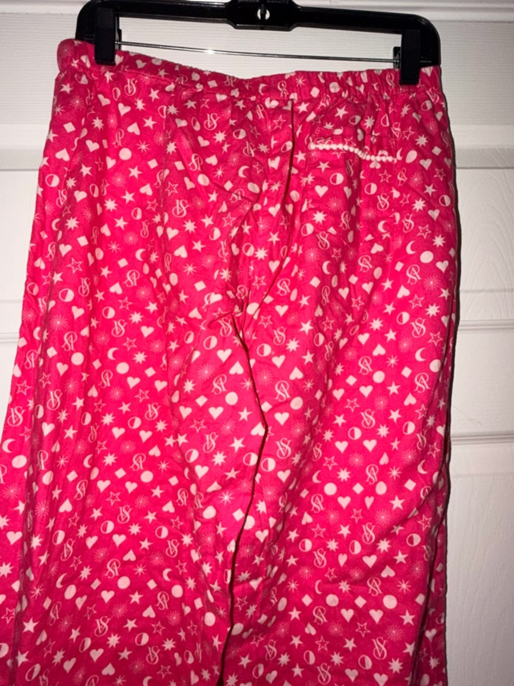 Y2K Victoria’s Secret Pink Pajama Set Hearts Stars VS Logo Medium Short - Picture 9 of 10